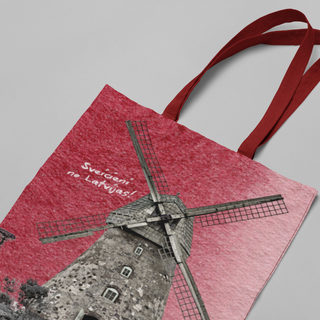 Lina vai kokvilnas auduma maisiņš «Vējdzirnavas»