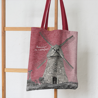 Lina vai kokvilnas auduma maisiņš «Vējdzirnavas»