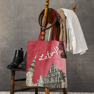 Lina vai kokvilnas auduma maisiņš «Sveicieni no Vecrīgas!»