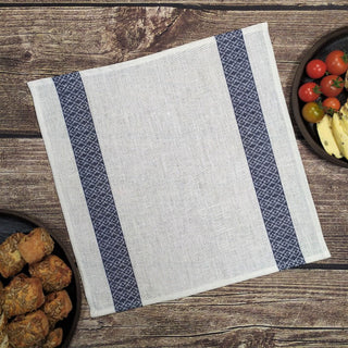 Lina Salvetes | Kolekcija «Jostu Raksti» Saules-Mness Josta Tumi Zila Uz Balta Lina