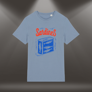 Organiskās kokvilnas T-krekls "Saspiestā brīvība" | Rāmi zils