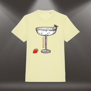 Organiskās kokvilnas T-krekls "BEIDZOT! kokteilis" | Citrondzeltens