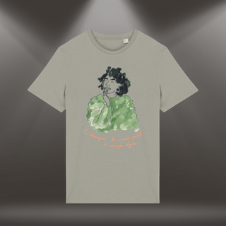 Organiskās kokvilnas T-krekls "Mazā dzīve" | Maigi pelēkzaļš