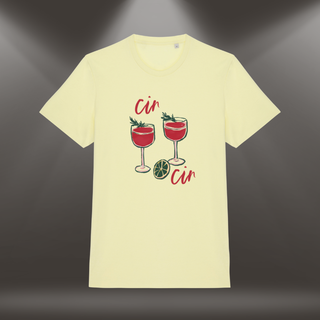 Organiskās kokvilnas T-krekls "Cin cin" | Citrondzeltens