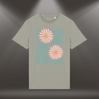 Organiskās kokvilnas T-krekls "Divas vasaras" | Maigi pelēkzaļš