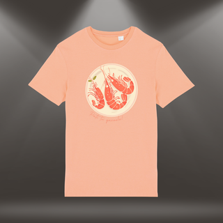 Organiskās kokvilnas T-krekls "Pati Tu garnele" | Aprikožu tonis