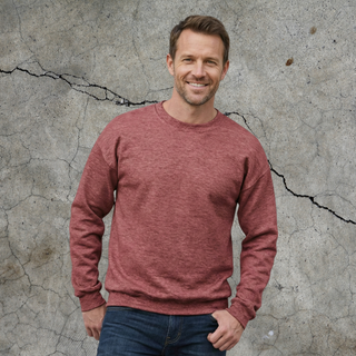 Džemperis ar apaļu apkakli | Melanžēts bordīgs