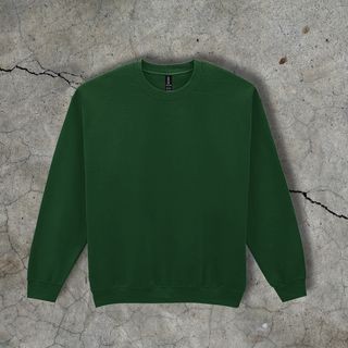 Džemperis ar apaļu apkakli | Tumši zaļš