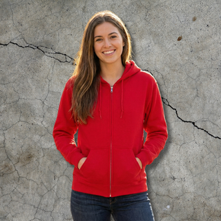 Džemperis ar kapuci un rāvējslēdzēju | Sarkans