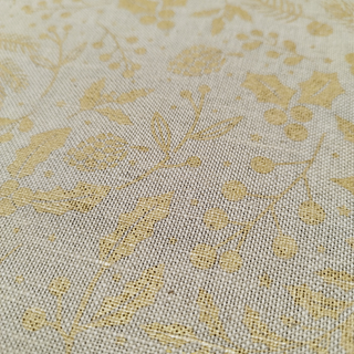 Lina dvielis | Ziemassvētku zaļumi - zelta apdruka