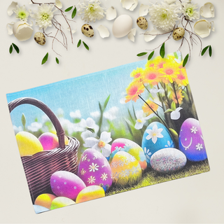 Lina dvielis - galda dekors | Svētku olu grozs