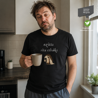 Organiskās kokvilnas T-krekls "Ezītis rīta cilvēks" | 5 krāsas