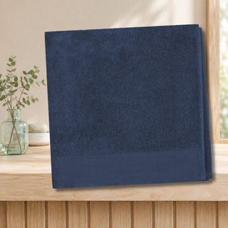 Organiskās kokvilnas vannas dvielis 450 g/m² | 70 × 140 cm | tumši zils