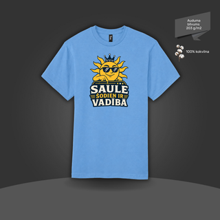Kokvilnas T-krekls "Saule šodien ir vadībā" | 4 krāsas