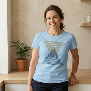 Sieviešu T-krekls “Līdzsvars” | gaiši zils, kokvilna