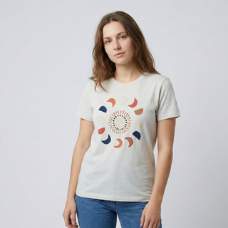 Sieviešu T-krekls “Mēness cikls” | balts, kokvilna