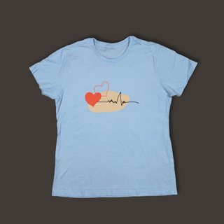 Sieviešu T-krekls “Sirds ritms” | gaiši zils, kokvilna