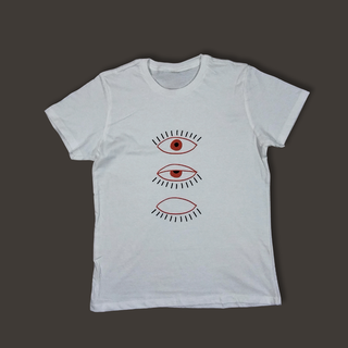 Sieviešu T-krekls “Skaties. Jūti. Klusē.” | balts, kokvilna