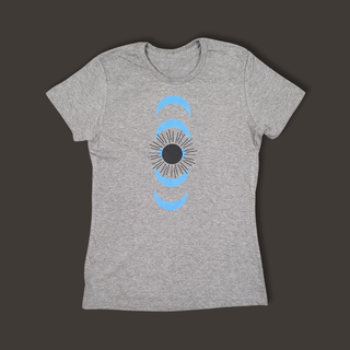 Sieviešu T-krekls “Klusais centrs” | pelēks, kokvilna