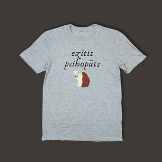 Kokvilnas T-krekls "Ezītis psihopāts" | pelēks