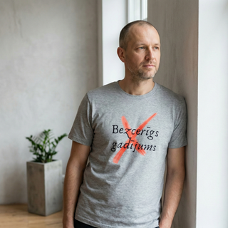 Kokvilnas T-krekls "Bezcerīgs gadījums" | pelēks