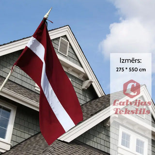 Latvijas Karogs Fasdei | 275 * 550 Cm Gabardna Audums Karogs